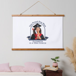 Proud Dog Mum is a Senior - Custom Graduation Hanging Tapestry