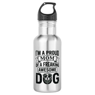 Proud Dog Mum Vintage Engraving Vector Design_1 532 Ml Water Bottle