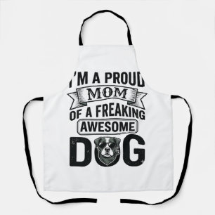 Proud Dog Mum Vintage Engraving Vector Design_1 Apron