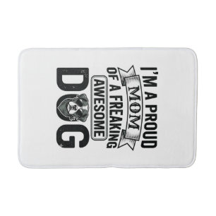 Proud Dog Mum Vintage Engraving Vector Design_1 Bath Mat