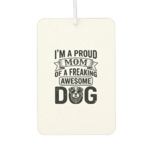 Proud Dog Mum Vintage Engraving Vector Design_1 Car Air Freshener