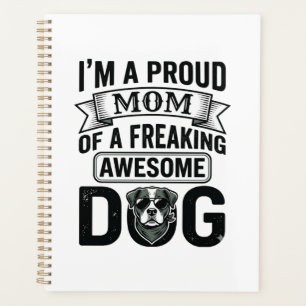 Proud Dog Mum Vintage Engraving Vector Design_1 Planner