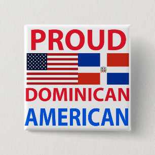 Proud Dominican American 15 Cm Square Badge