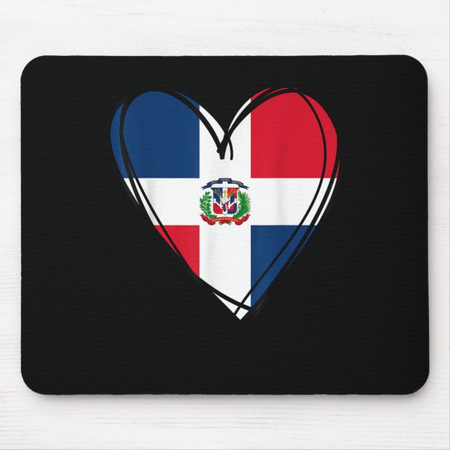 Proud Dominican Boy Girl Aunt Dad Mama Cool Flag H Mouse Pad (Front)
