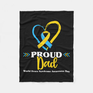 Proud Down Syndrome Dad Awareness  Fleece Blanket