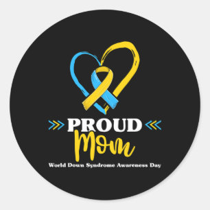 Proud Down Syndrome Mum Awareness Classic Round Sticker
