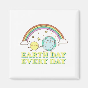 Proud Earth Day Tees Earth Day Every Day Rainbow G Magnet