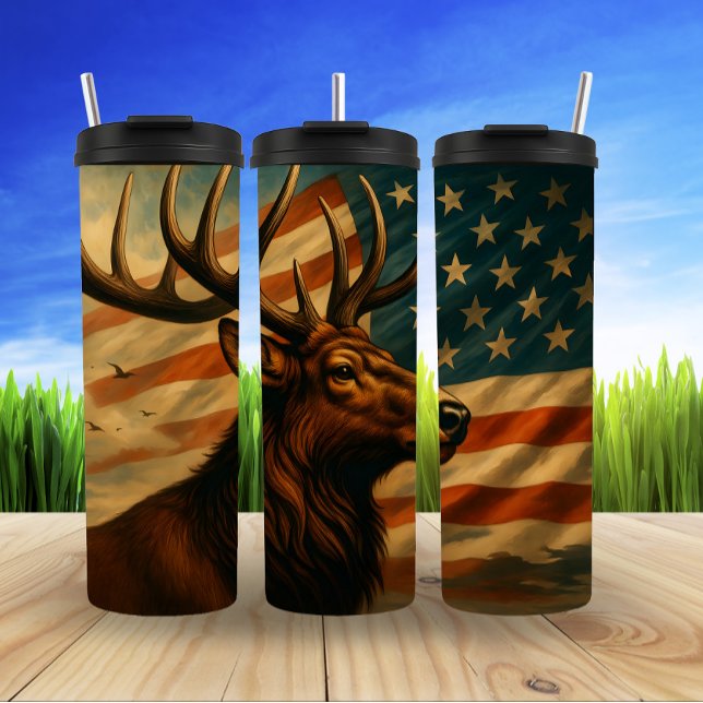  Proud Elk, American Spirit Art Thermal Tumbler (Creator Uploaded)