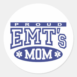 Proud EMT's Mum Classic Round Sticker