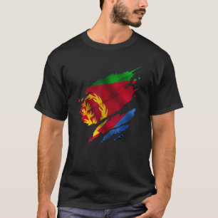 Proud Eritrean Root Torn Ripped Eritrea Flag T-Shirt
