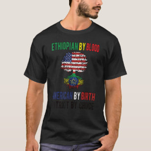 Proud Ethiopian American Flag Ethiopia Usa T-Shirt