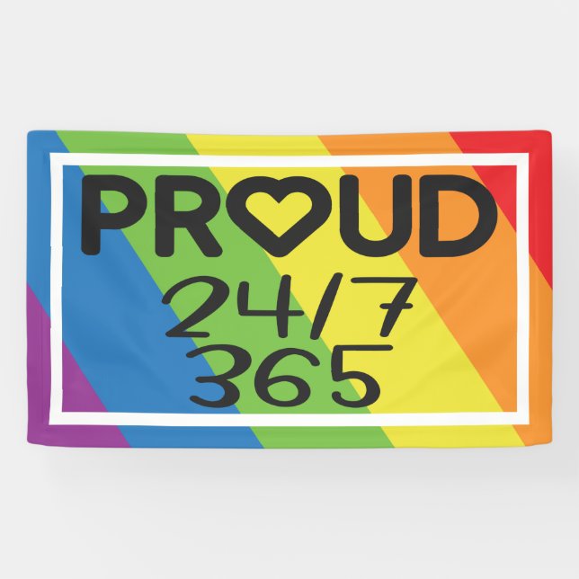 Proud everyday rainbow colours pride month banner (Horizontal)