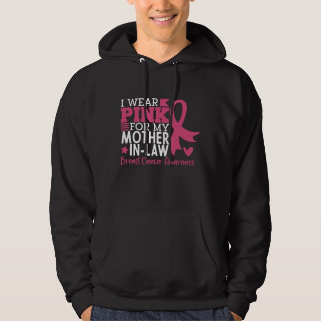 Proud Family Breast Cancer Warrior Mother-in-Law   Hoodie (Front)