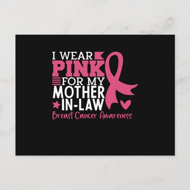 Proud Family Breast Cancer Warrior Mother-in-Law   Postcard (Front)