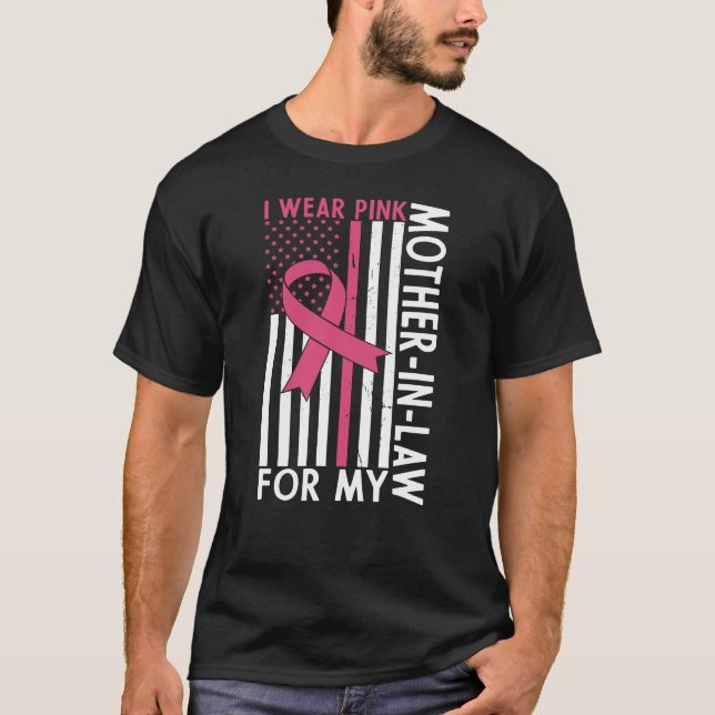 Proud Family Breast Cancer Warrior Mother-in-Law T-Shirt (Front)