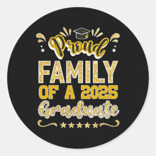 Proud Family Of A 2025 Graduate Cl Senior Graduati Classic Round Sticker