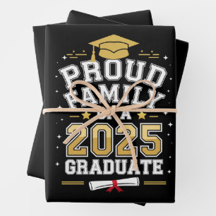 Proud Family Of A 2025 Graduate Graduation Wrapping Paper Sheet