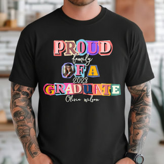 Proud Family Of a Graduate Custom Photo Graduation T-Shirt