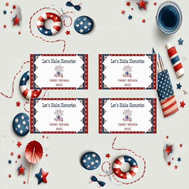 Proud Family Reunion 4th July Stars Firecrackers  Rectangular Sticker (Proud Family Reunion 4th July Stars Firecrackers Rectangular Sticker)