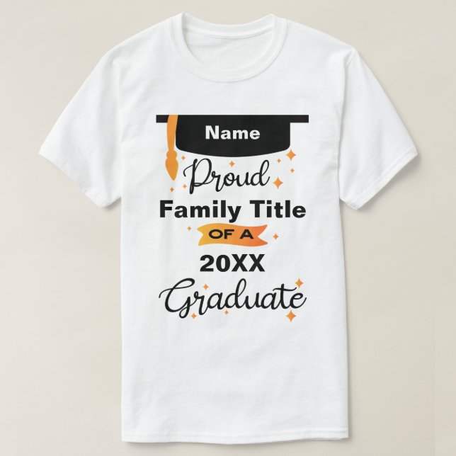 Proud Family Senior 2025 Personalised Name T-Shirt (Design Front)