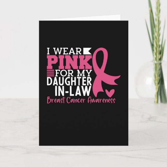 Proud Family Support Daughter-in-Law Breast Cancer Card (Front)