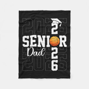 Proud Father Cl Of 2026 Sketll Senior Dad Graduate Fleece Blanket