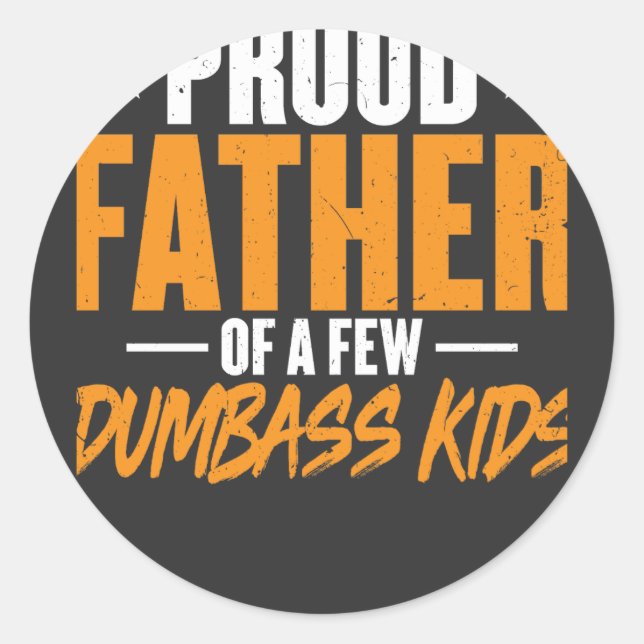 Proud Father Classic Round Sticker (Front)