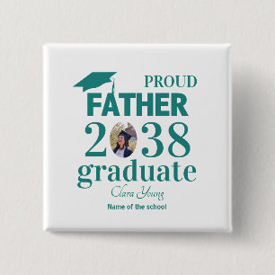 Proud Father personalized graduation 15 Cm Square Badge