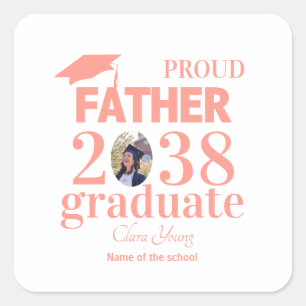Proud Father personalized graduation Square Sticker