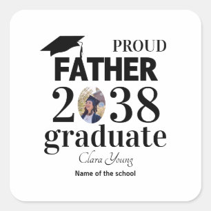 Proud Father personalized graduation Square Sticker