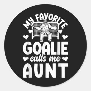 Proud Field Hockey Goalie Aunt Field Hockey Goalke Classic Round Sticker