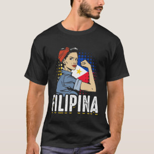 Proud Filipina Woman Girl Philippines Flag T-Shirt