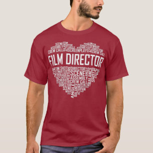 Proud Film Director Heart Gifts Filmmaker Camera T-Shirt