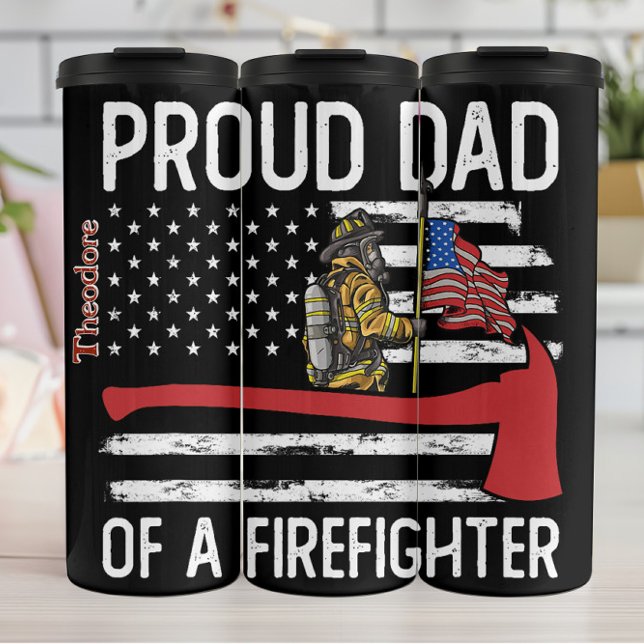 Proud Firefighter Dad Design Thermal Tumbler (Creator Uploaded)