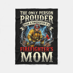 Proud Firefighter Mom Fire Department Design Fleece Blanket