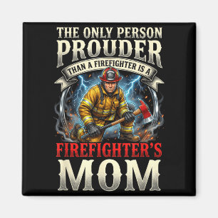 Proud Firefighter Mom Fire Department Design Magnet