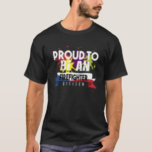 Proud firefighter Profession career worker working T-Shirt