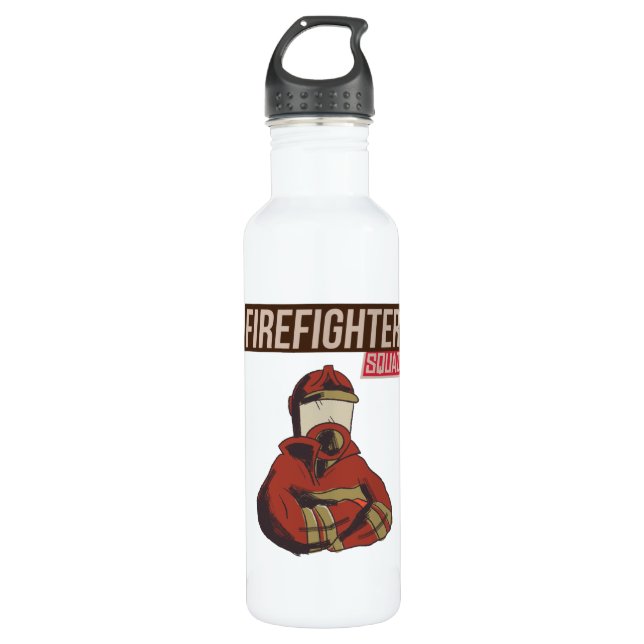 Proud Firefighter Squad 710 Ml Water Bottle (Front)