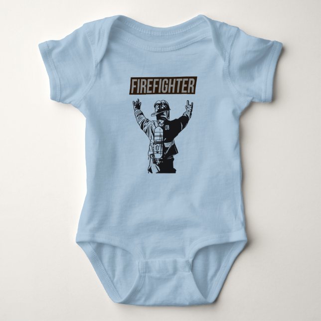Proud Firefighter Squad Baby Bodysuit (Front)