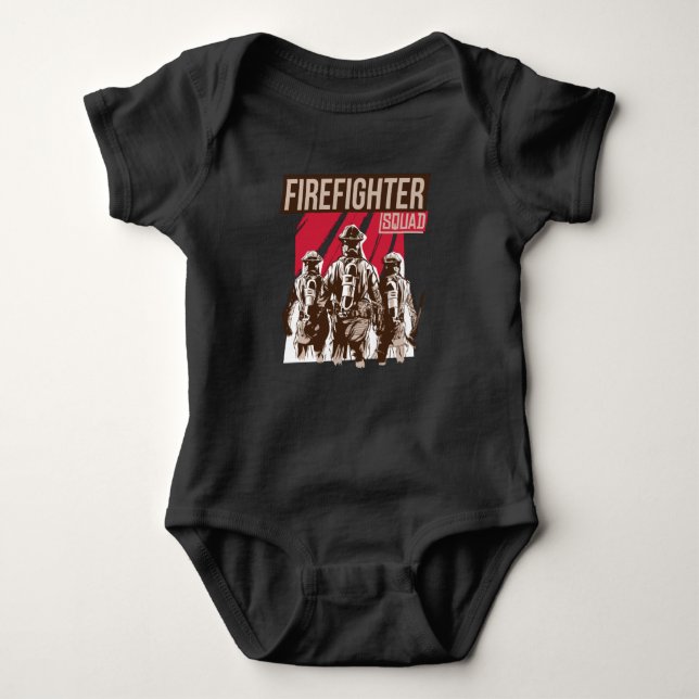 Proud Firefighter Squad Baby Bodysuit (Front)