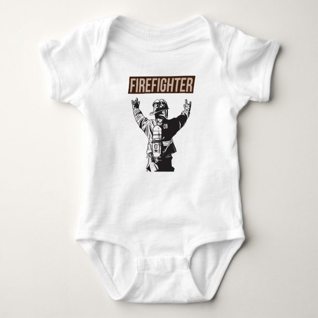Proud Firefighter Squad Baby Bodysuit (Front)