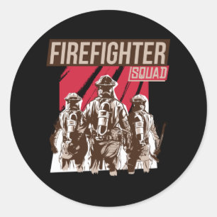 Proud Firefighter Squad Classic Round Sticker
