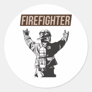 Proud Firefighter Squad Classic Round Sticker