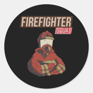 Proud Firefighter Squad Classic Round Sticker