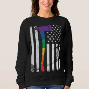 Proud Firefighter Squad LGBT Rainbow Pride USA Ame Sweatshirt