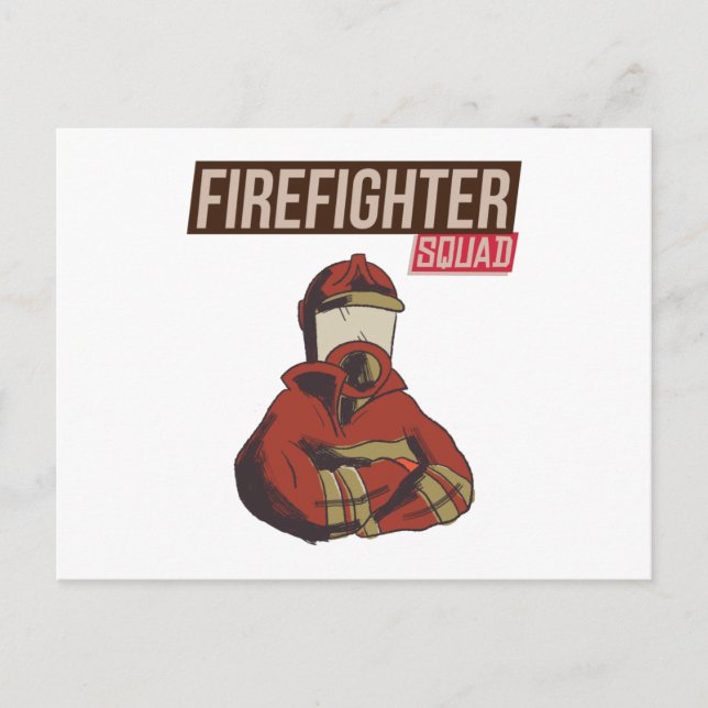 Proud Firefighter Squad Postcard (Front)