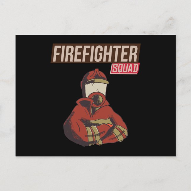 Proud Firefighter Squad Postcard (Front)