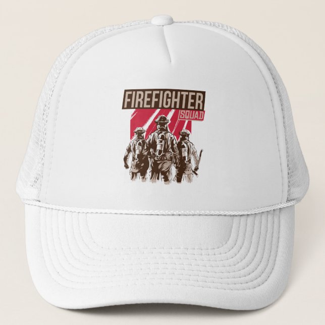 Proud Firefighter Squad Trucker Hat (Front)