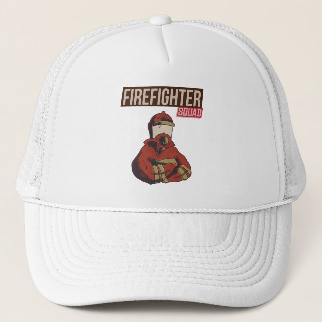 Proud Firefighter Squad Trucker Hat (Front)