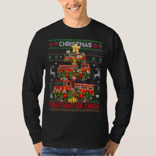 Proud Firefighter Ugly Sweater Fire Truck Christma
